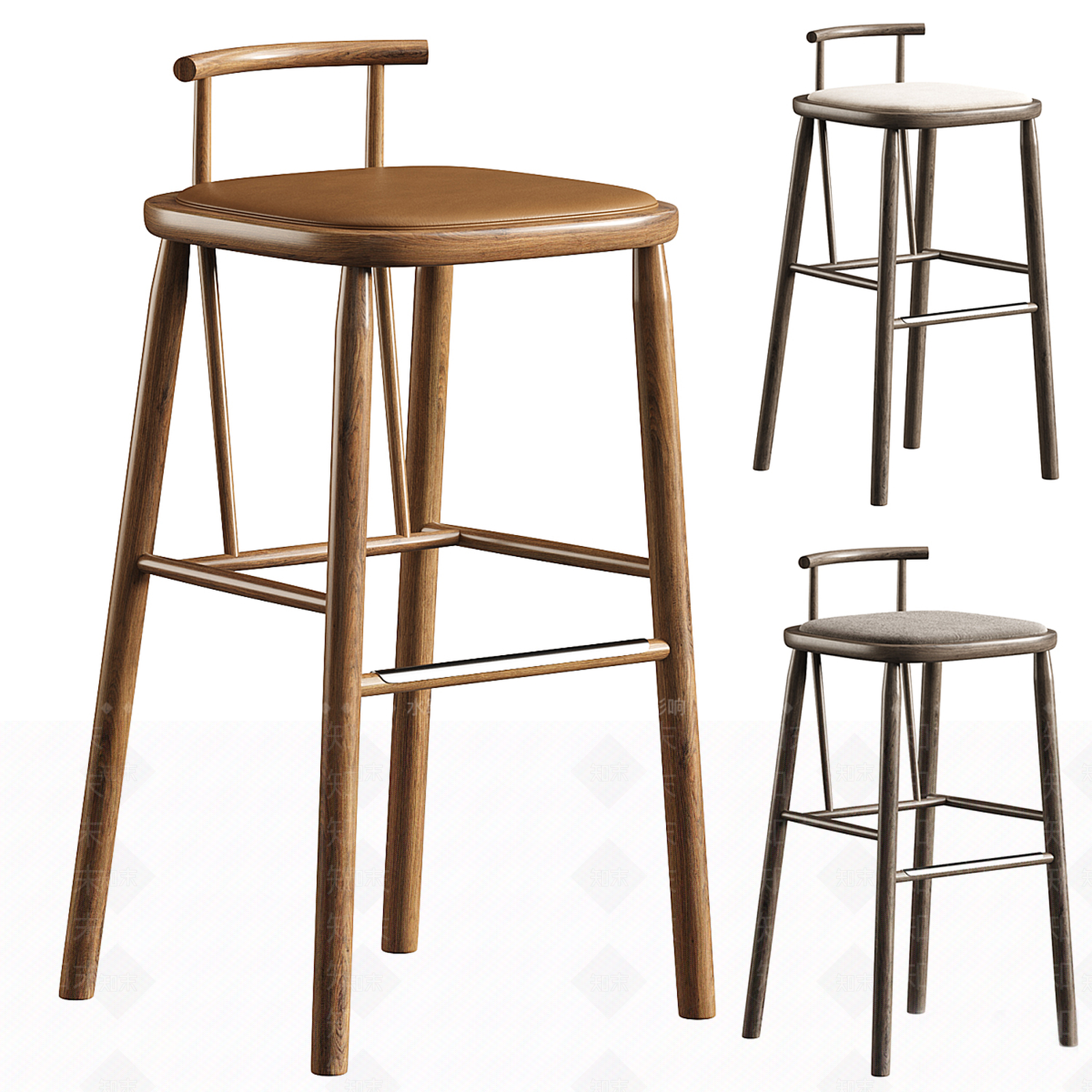 新中式现代吧椅3D模型下载【ID:1188250432】