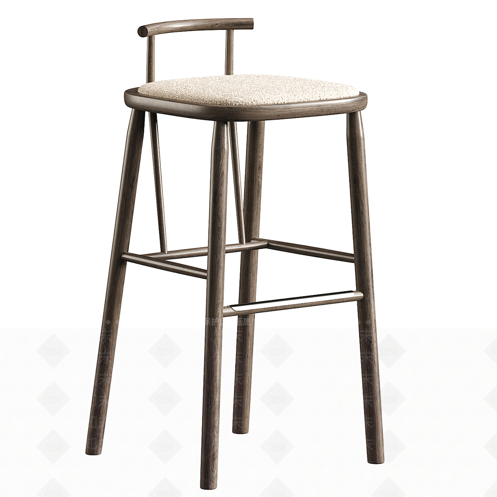 新中式现代吧椅3D模型下载【ID:1188250432】