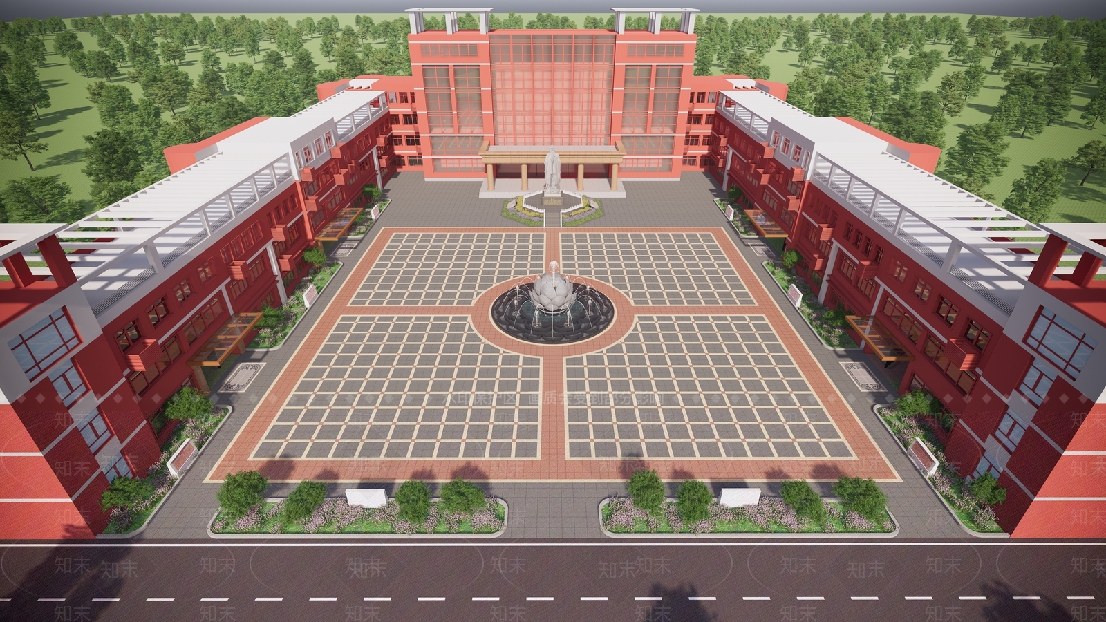 现代学校建筑SU模型下载【ID:1188250941】