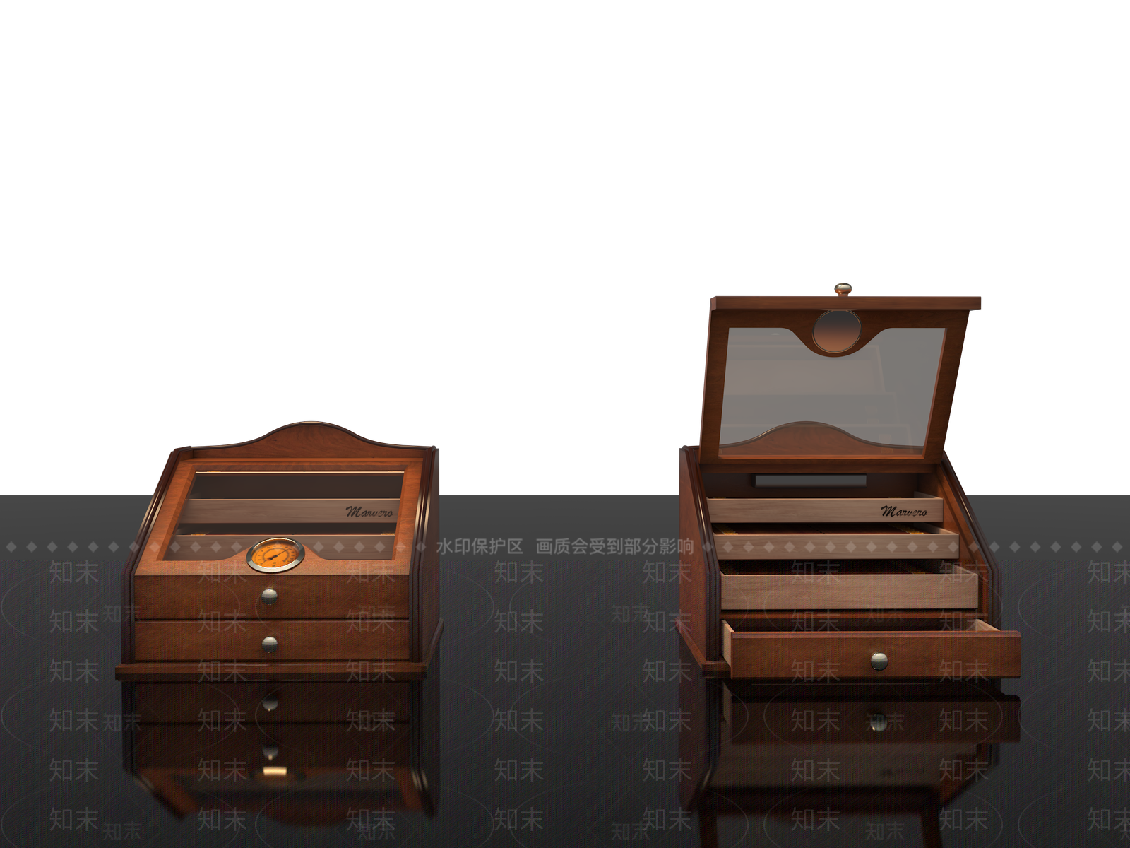 美式首饰柜3D模型渲染效果图