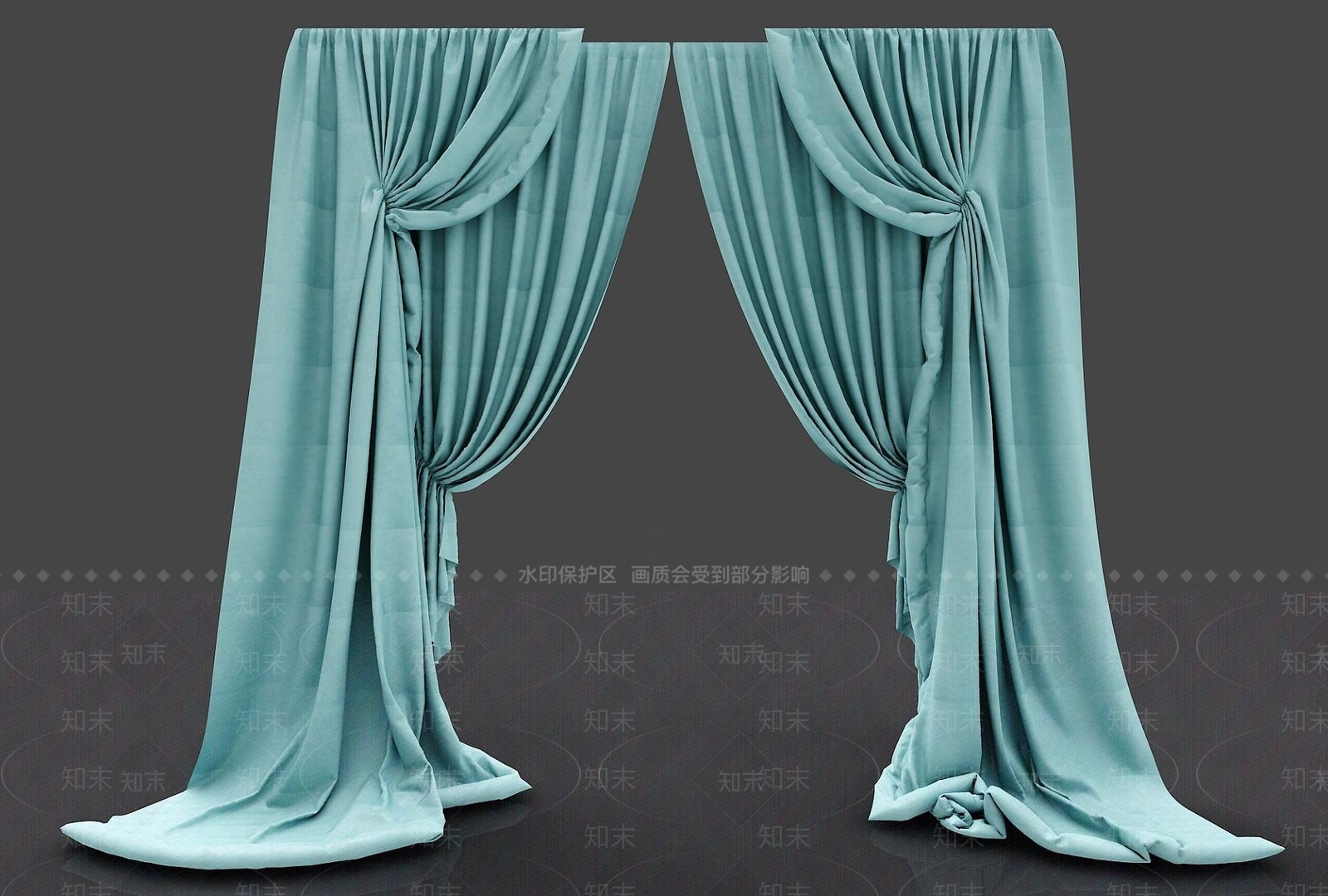现代通用窗帘3D模型渲染效果图