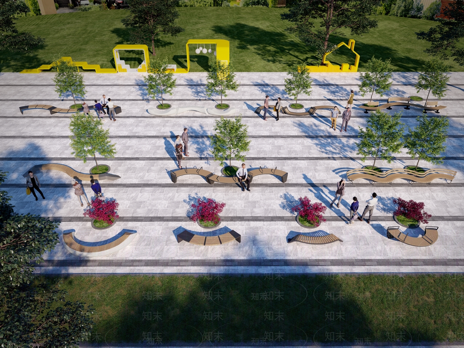 现代简约公园3D模型下载【ID:1188263356】