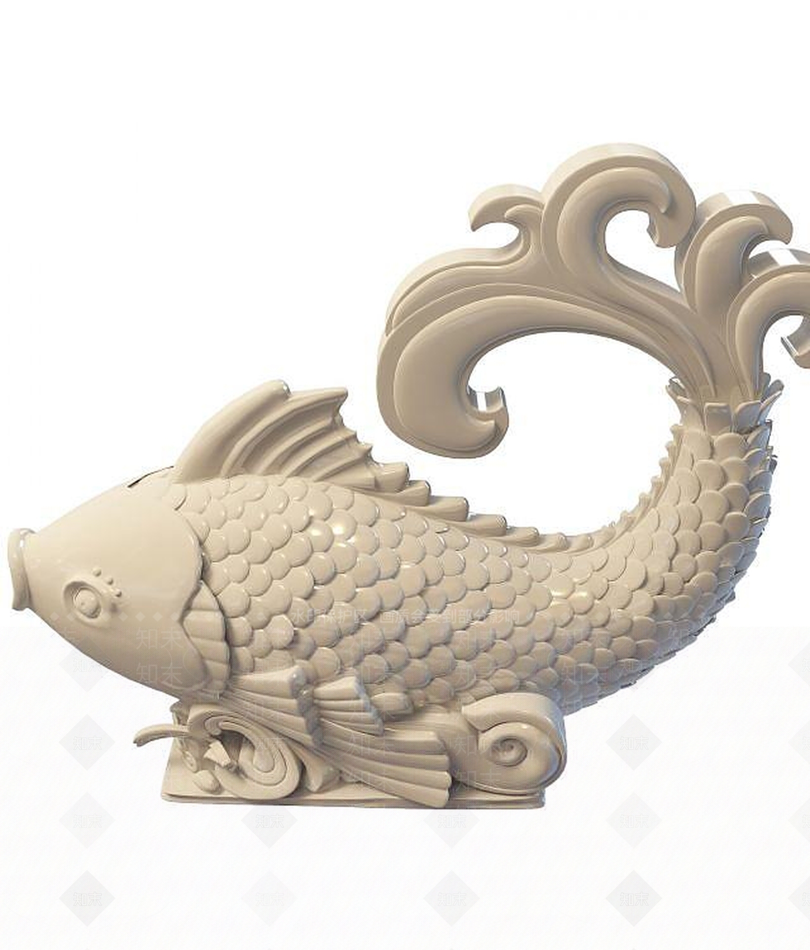 现代雕塑摆件3D模型渲染效果图