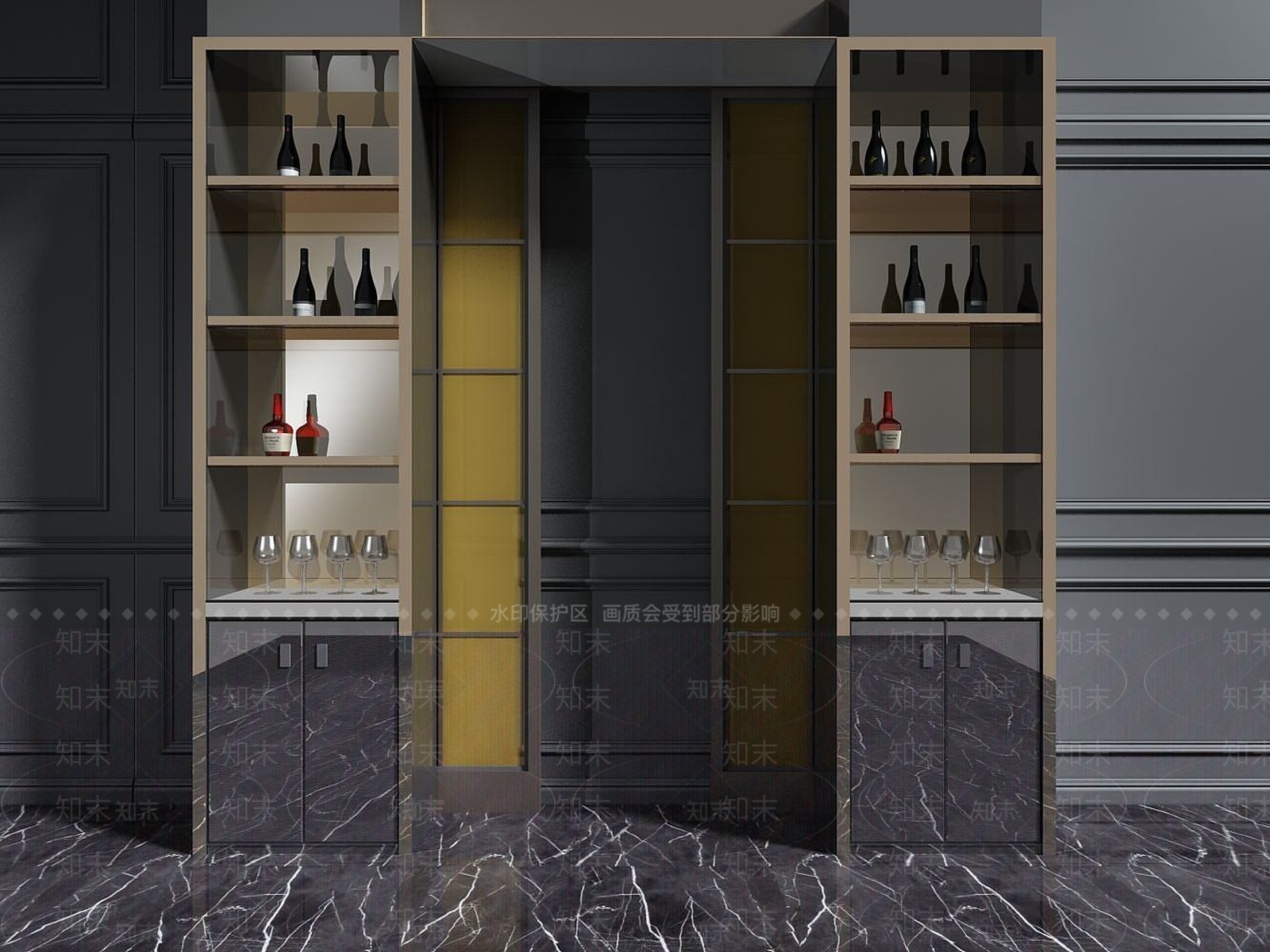 现代摆件组合3D模型下载【ID:1188260398】