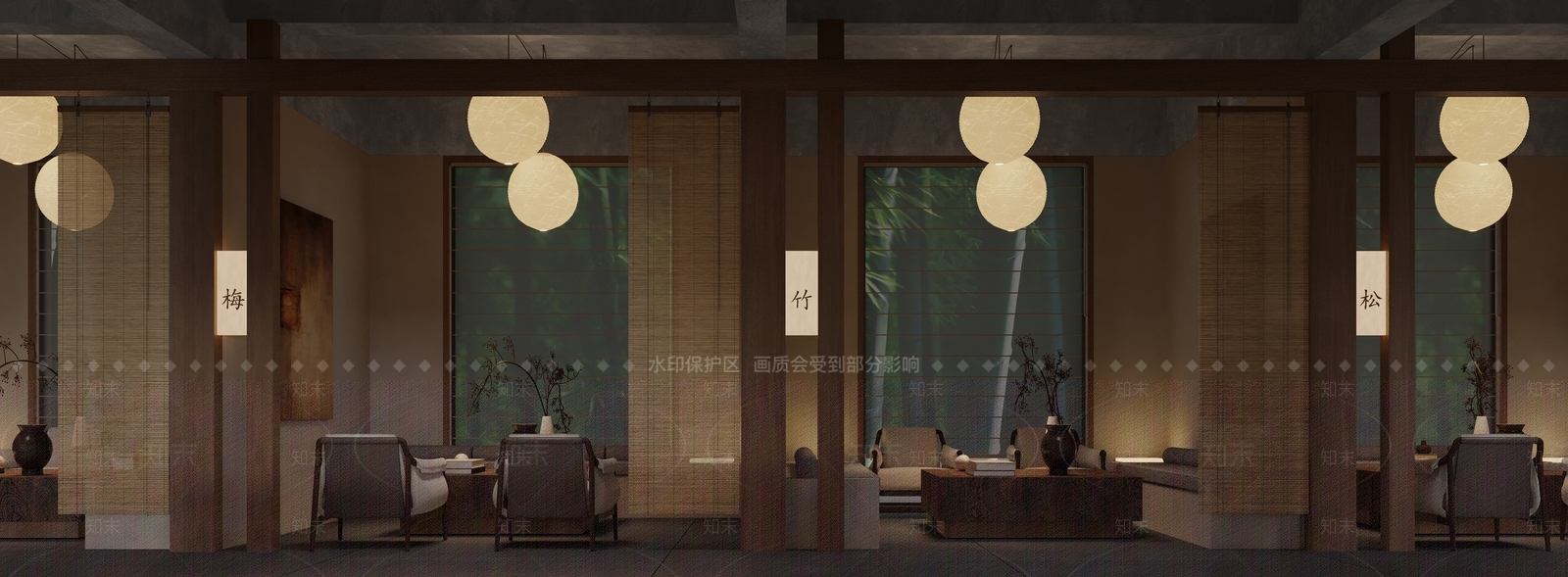 侘寂禅意茶馆3D模型下载【ID:1188264115】