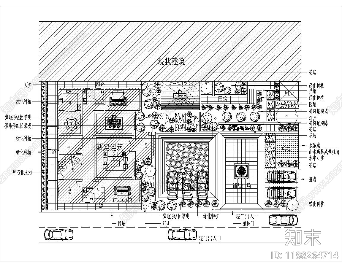 新中式庭院施工图下载【ID:1188264714】