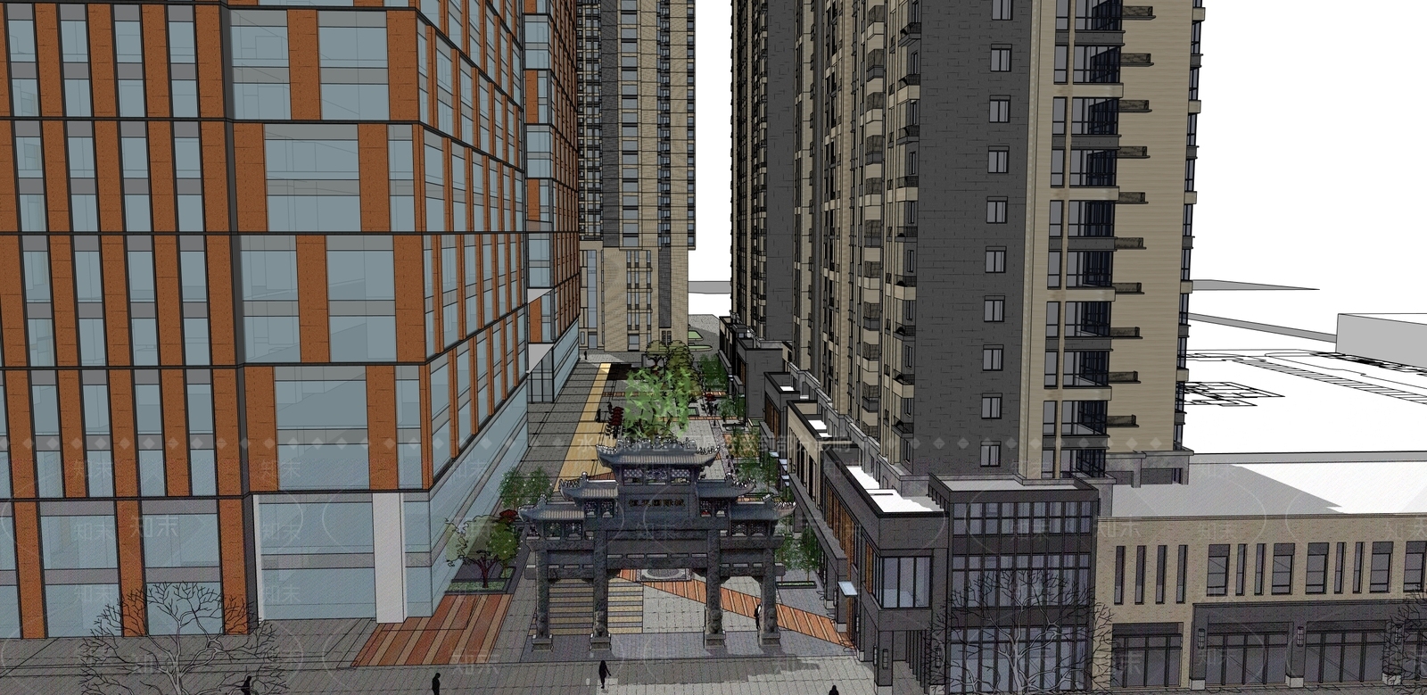 现代简约小区建筑SU模型下载【ID:1188266462】