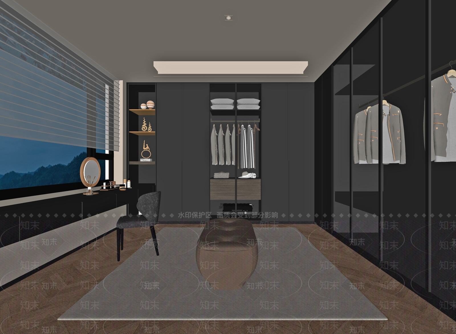 现代意式衣帽间SU模型下载【ID:1188265734】