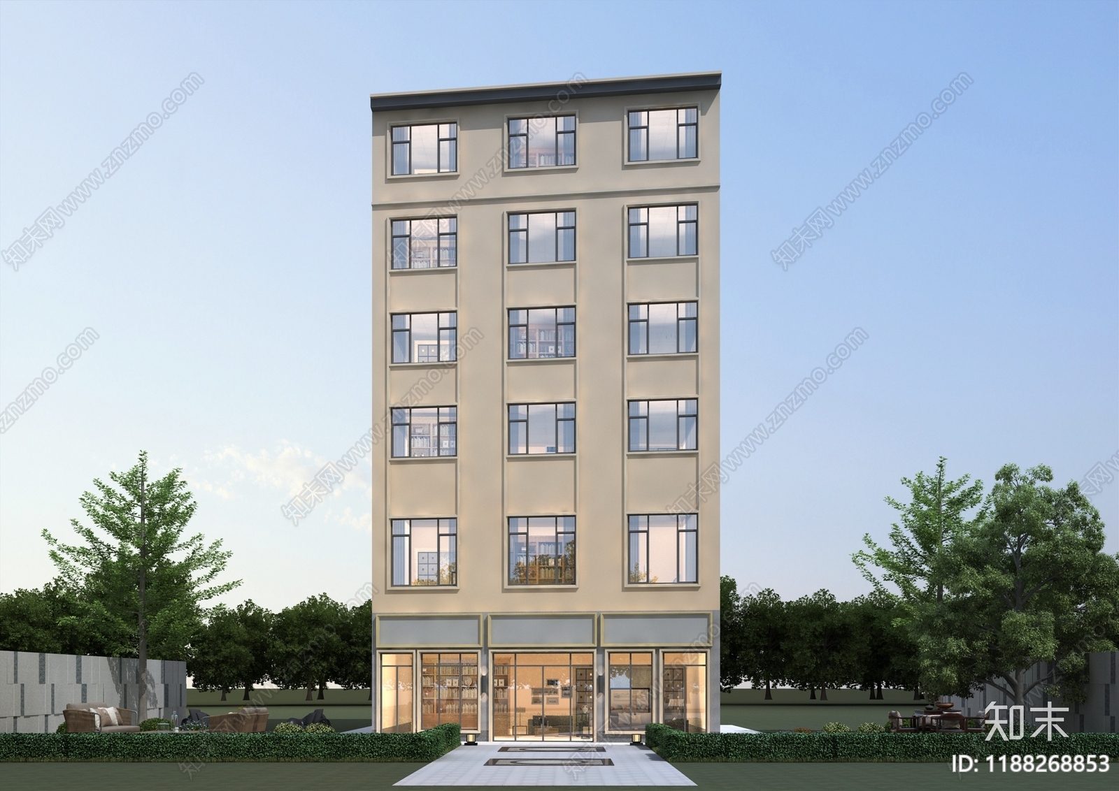简约新中式民宿建筑cad施工图下载【ID:1188268853】