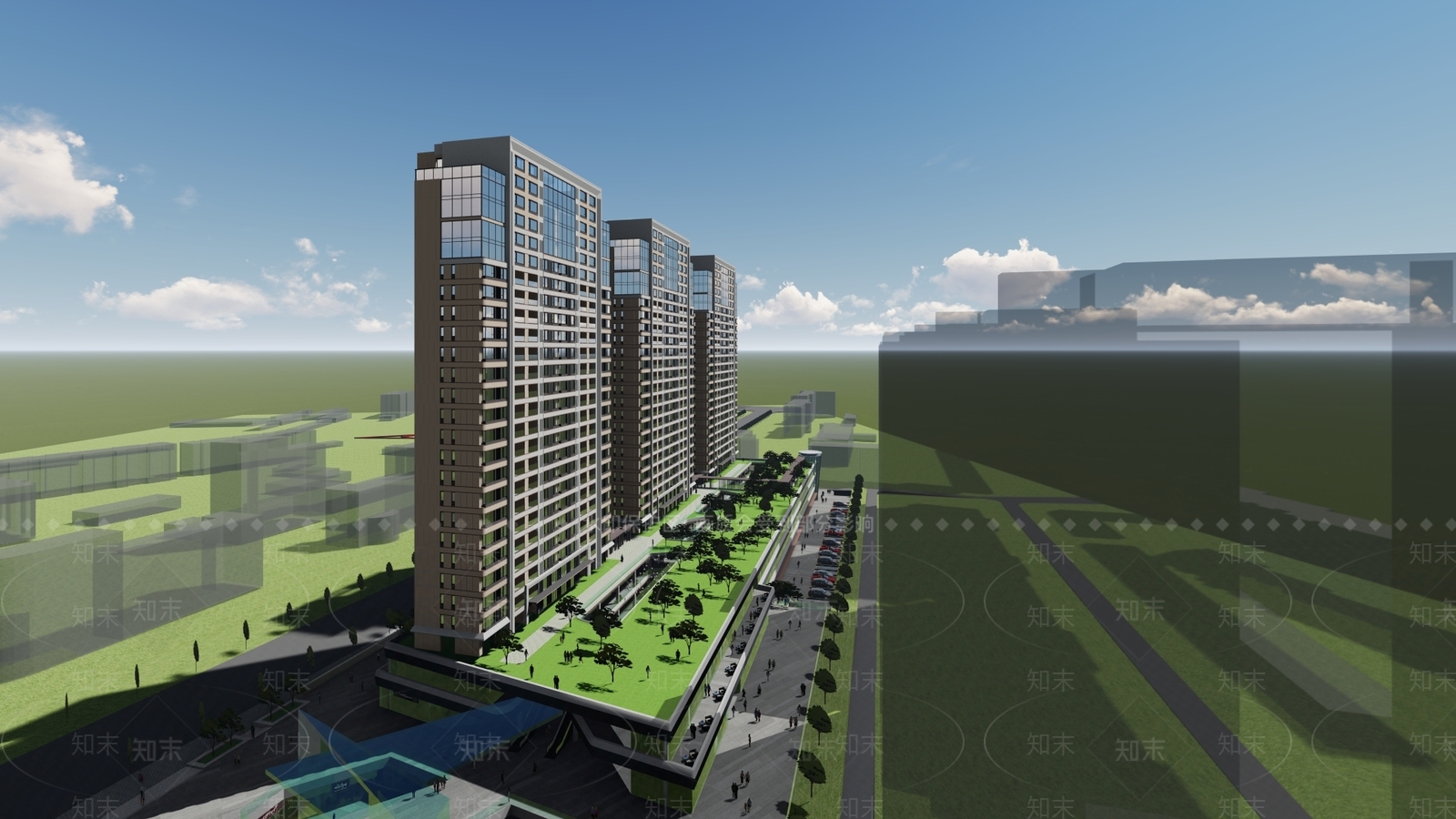 现代简约商场建筑SU模型下载【ID:1188274455】