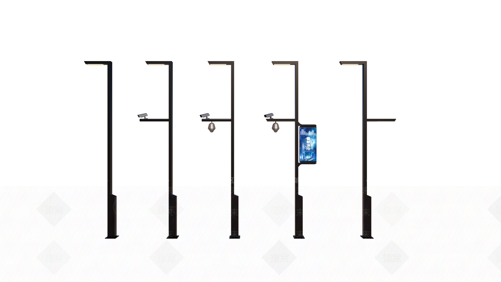 现代极简路灯SU模型下载【ID:1188277931】