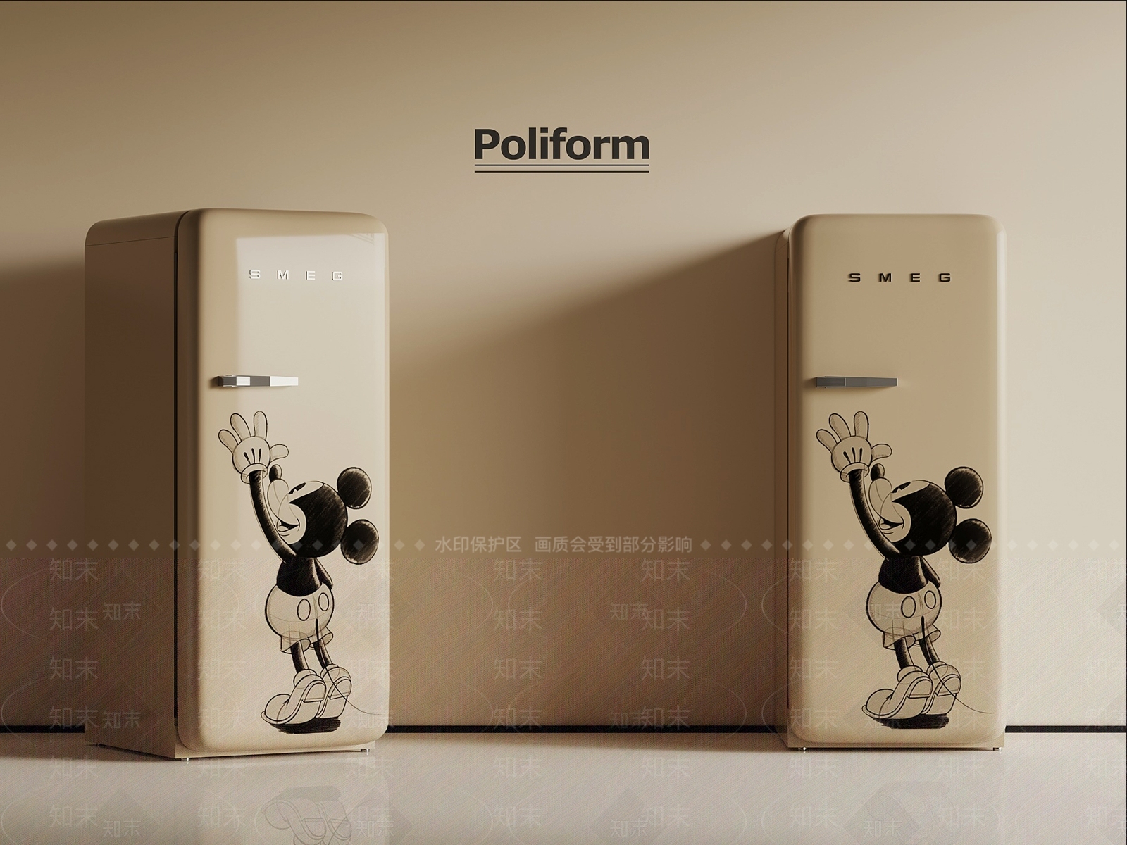 现代冰箱SU模型草图