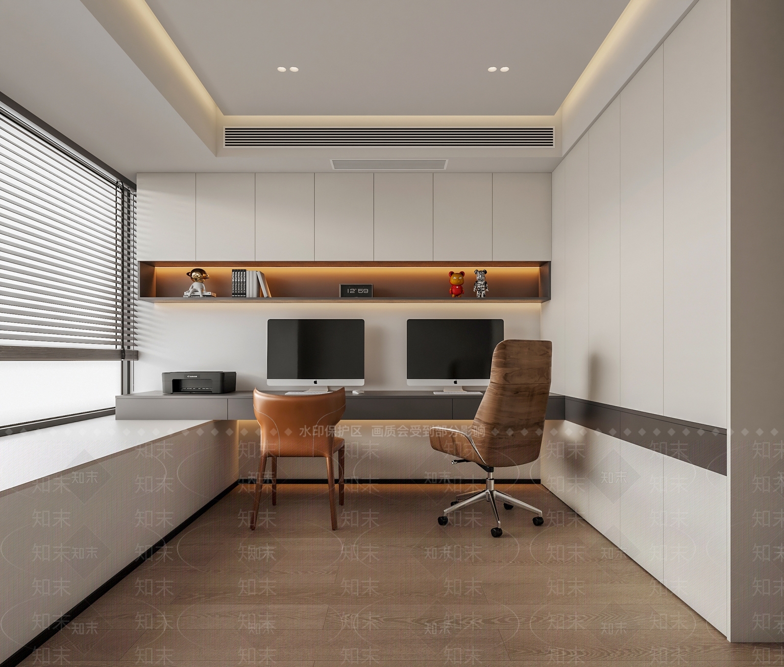 现代极简书房3D模型下载【ID:1188282583】