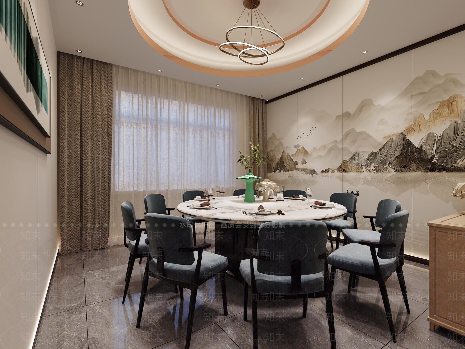 新中式包厢3D模型下载【ID:1188284525】