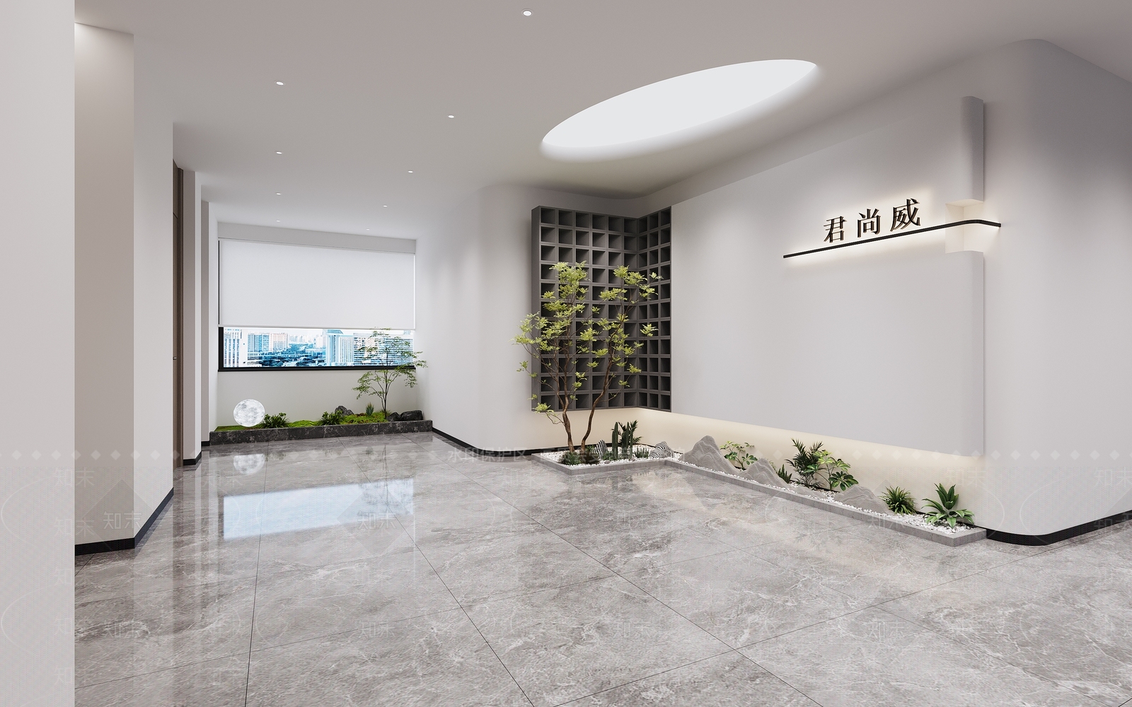 现代办公大厅3D模型下载【ID:1188284833】
