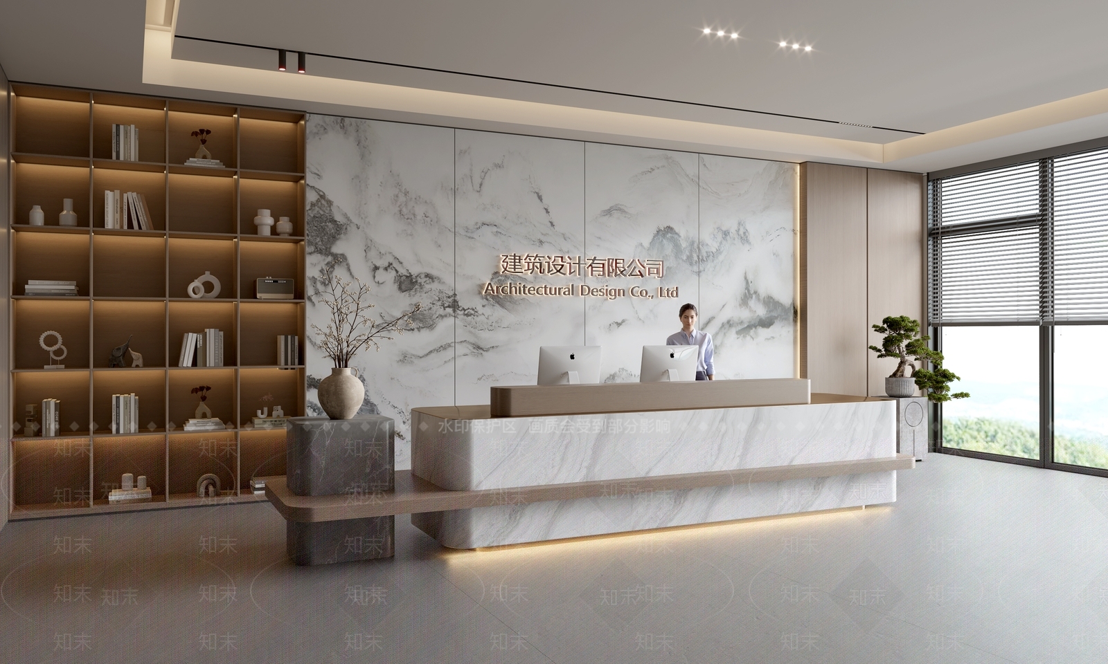 现代前台SU模型下载【ID:1188285674】
