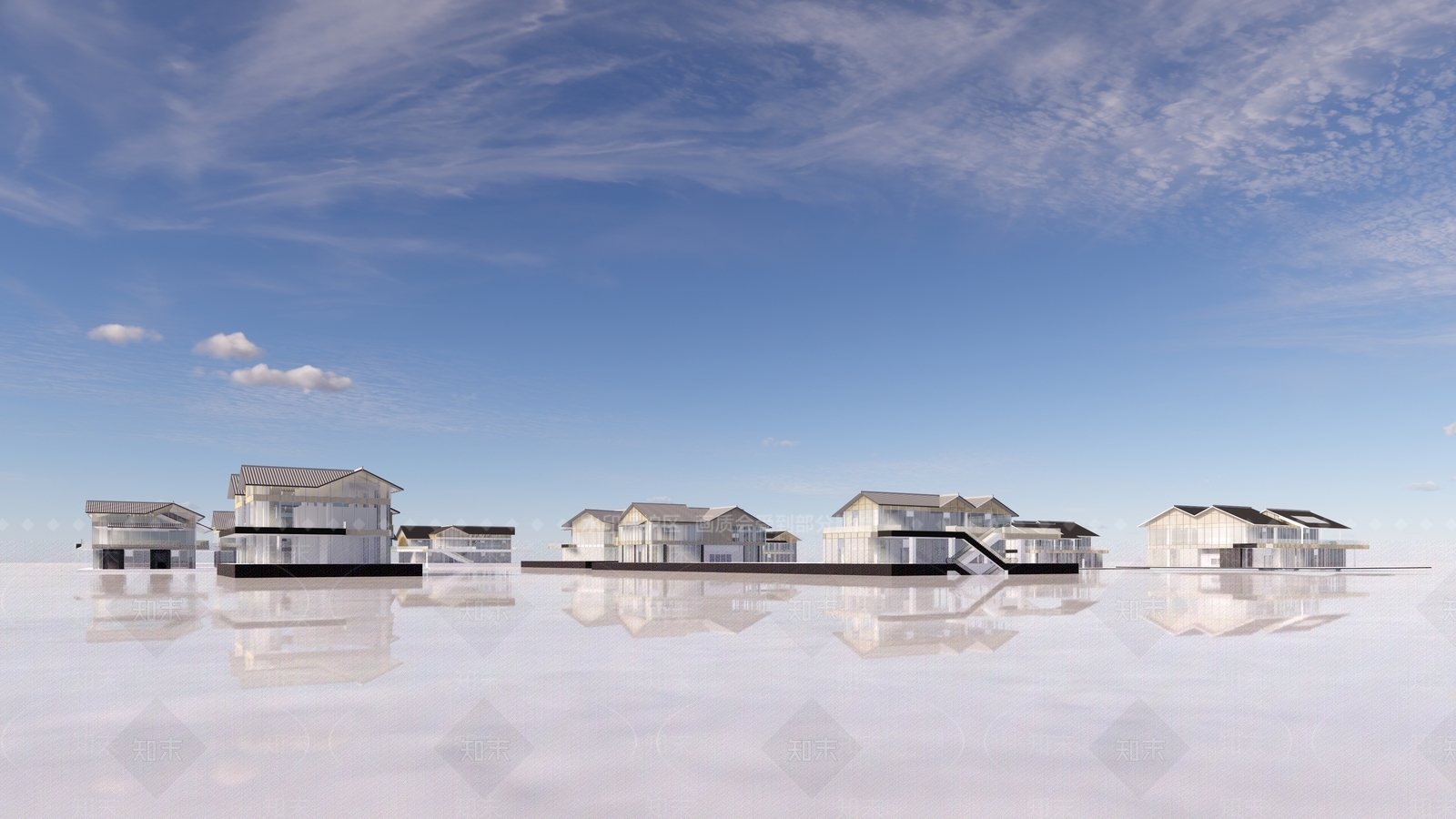 新中式中式商业街SU模型下载【ID:1188286448】