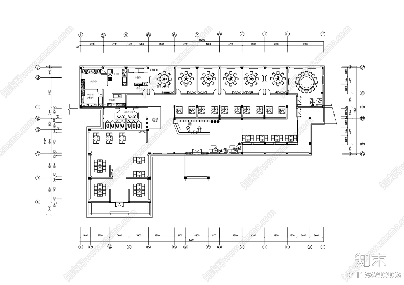 现代简约家装施工图下载【ID:1188290908】