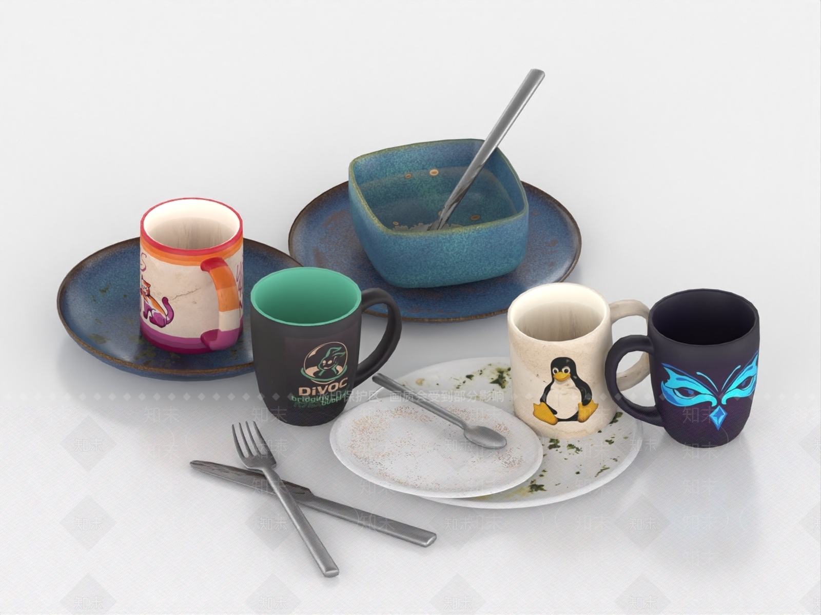餐具3D模型下载【ID:1188290875】