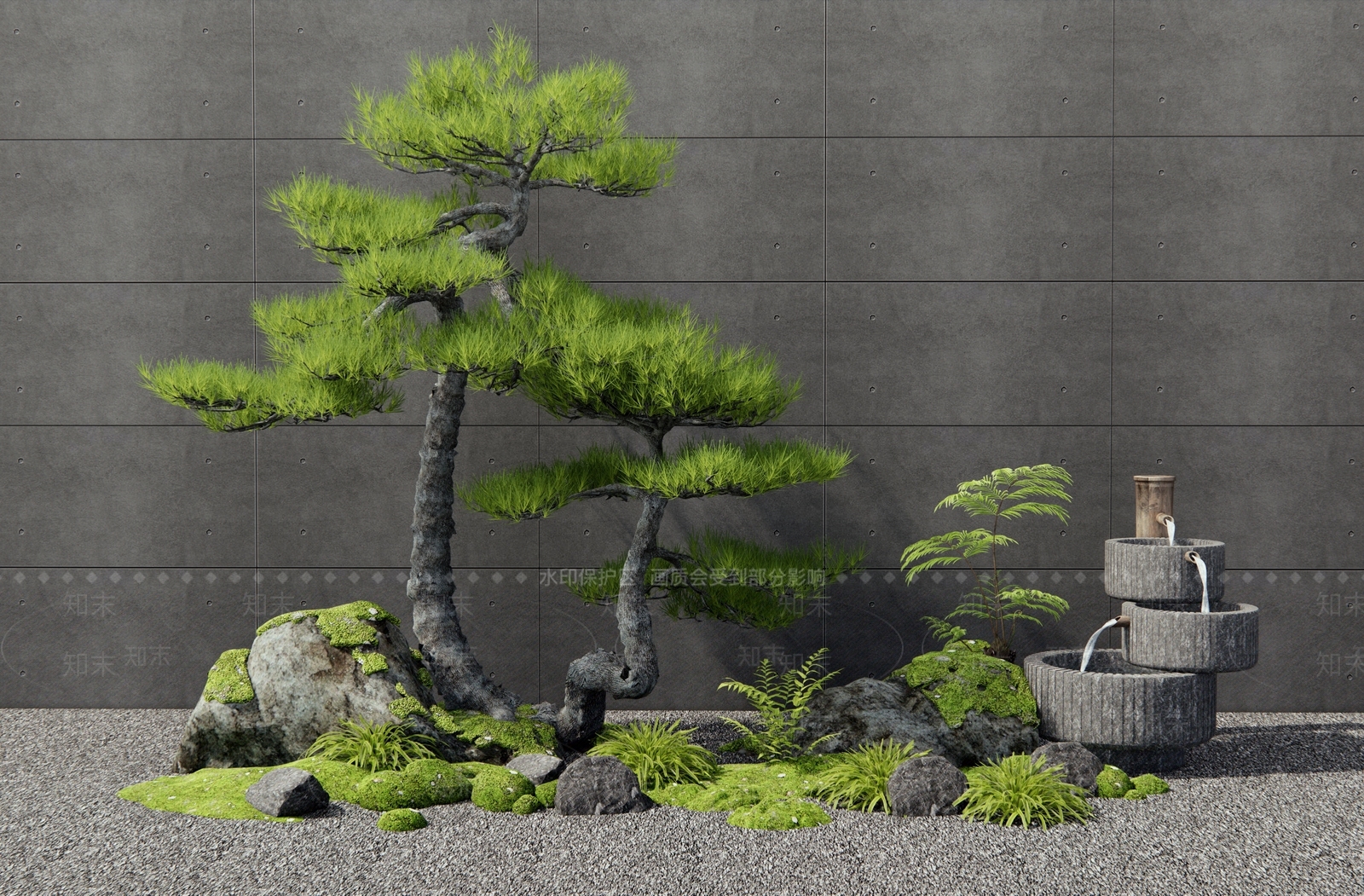 新中式石头SU模型下载【ID:1188292951】