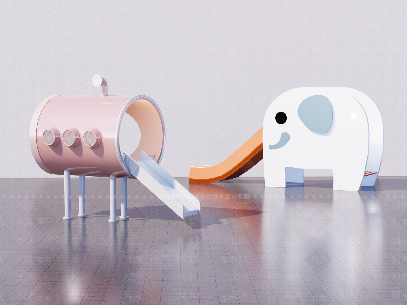 儿童滑梯SU模型下载【ID:1188293448】