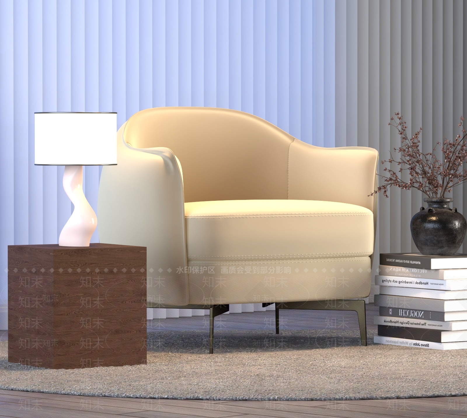 现代新中式台灯3D模型下载【ID:1188301575】