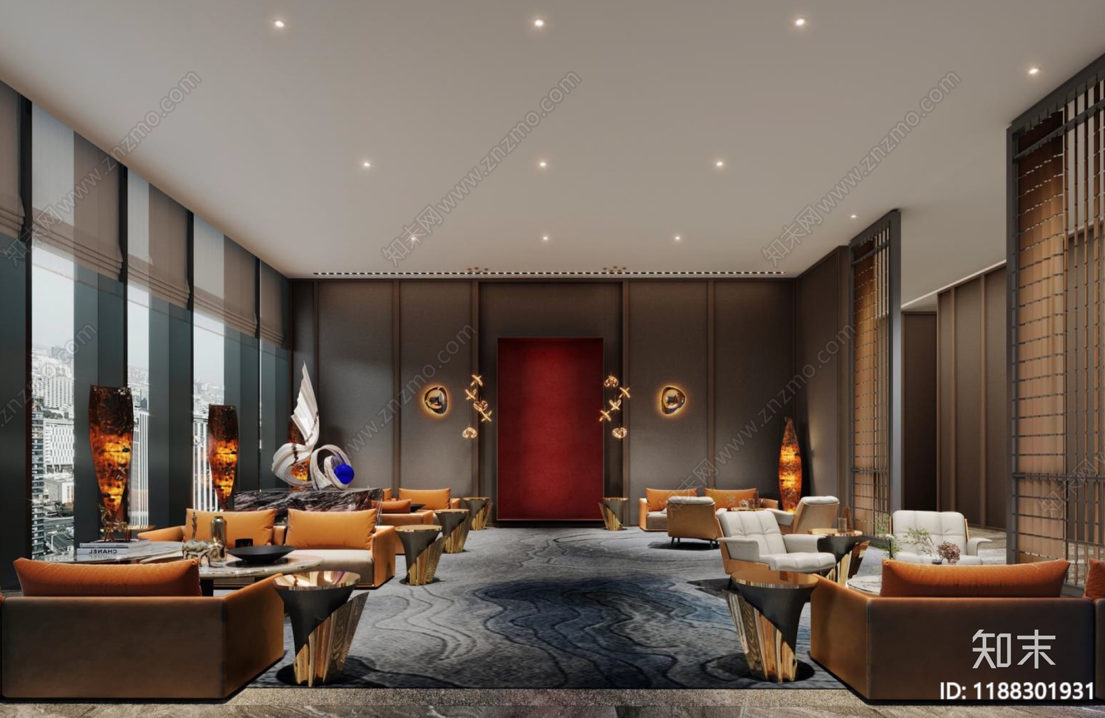 现代简约售楼处cad施工图下载【ID:1188301931】
