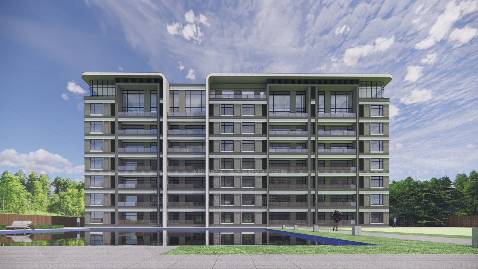 现代多层住宅SU模型下载【ID:1188302995】