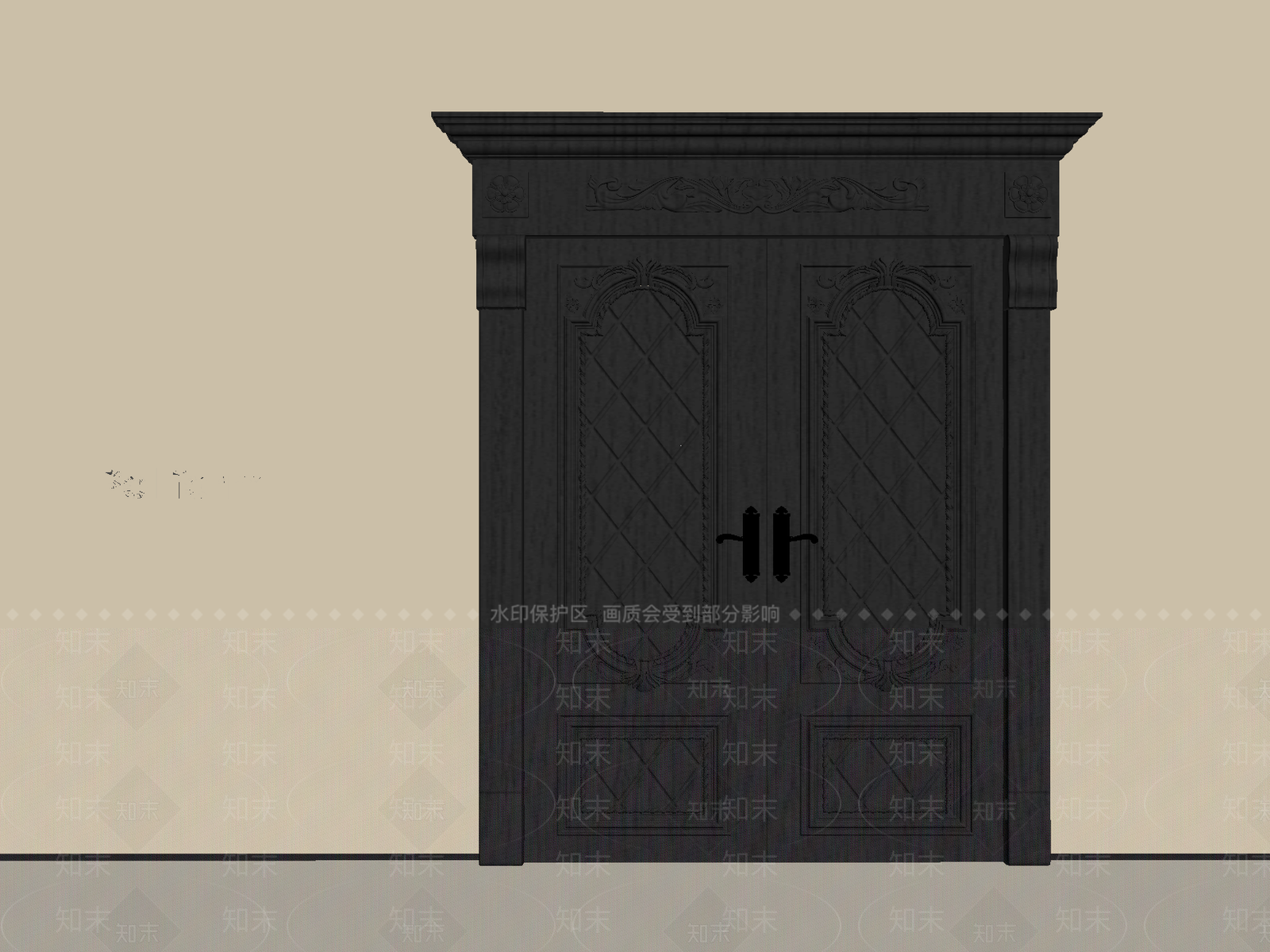 法式双开门SU模型下载【ID:1188303131】