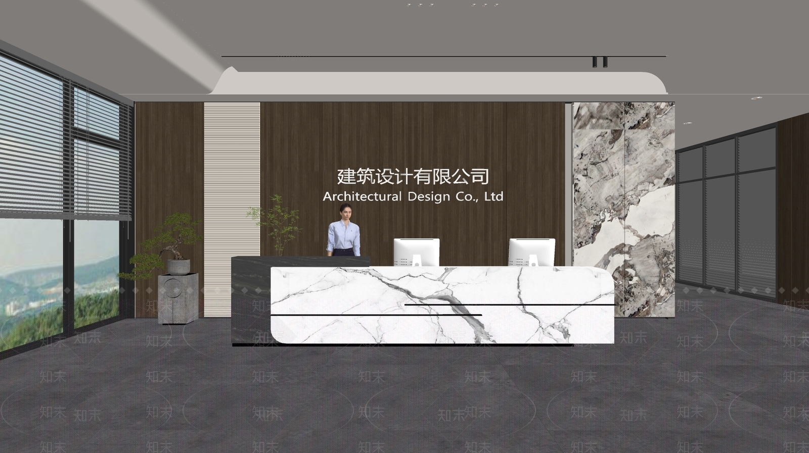 现代前台SU模型下载【ID:1188304106】