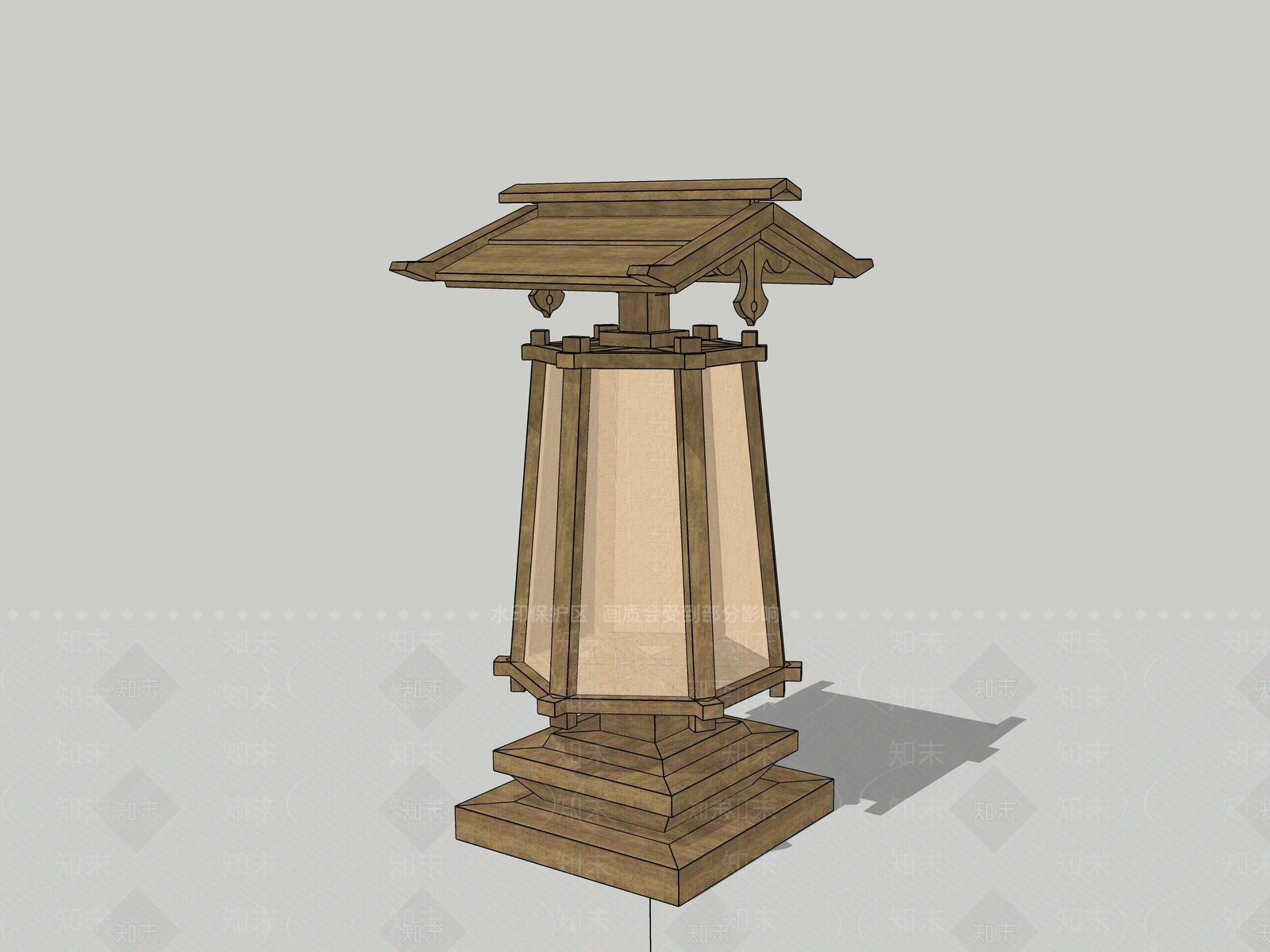 中式落地灯SU模型下载【ID:1188305727】