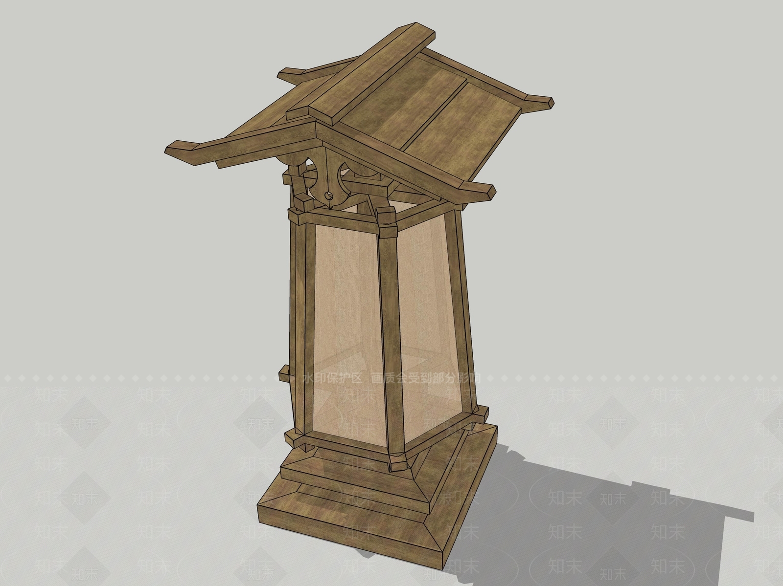 中式落地灯SU模型下载【ID:1188305727】