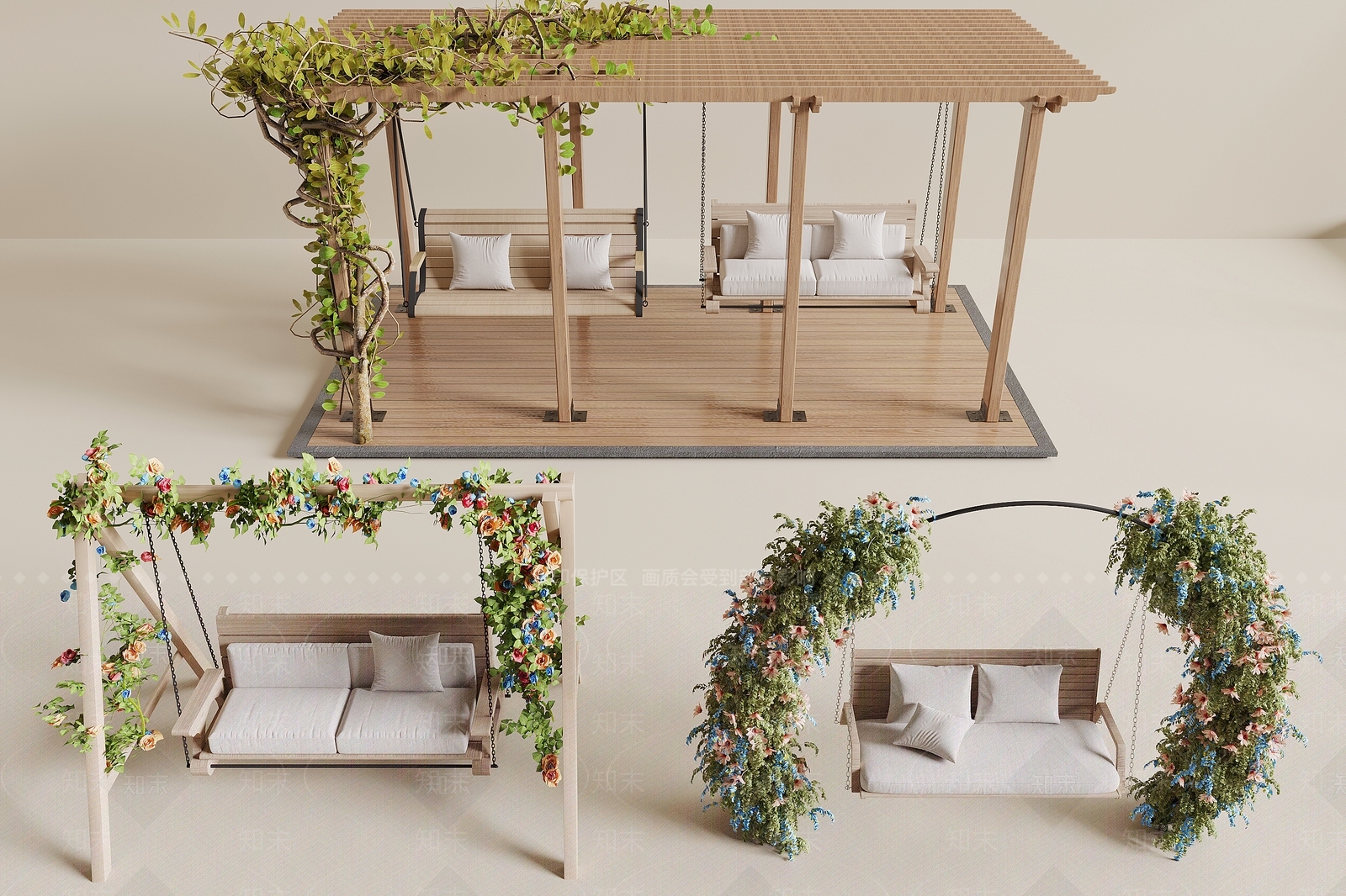 现代秋千SU模型下载【ID:1188305827】