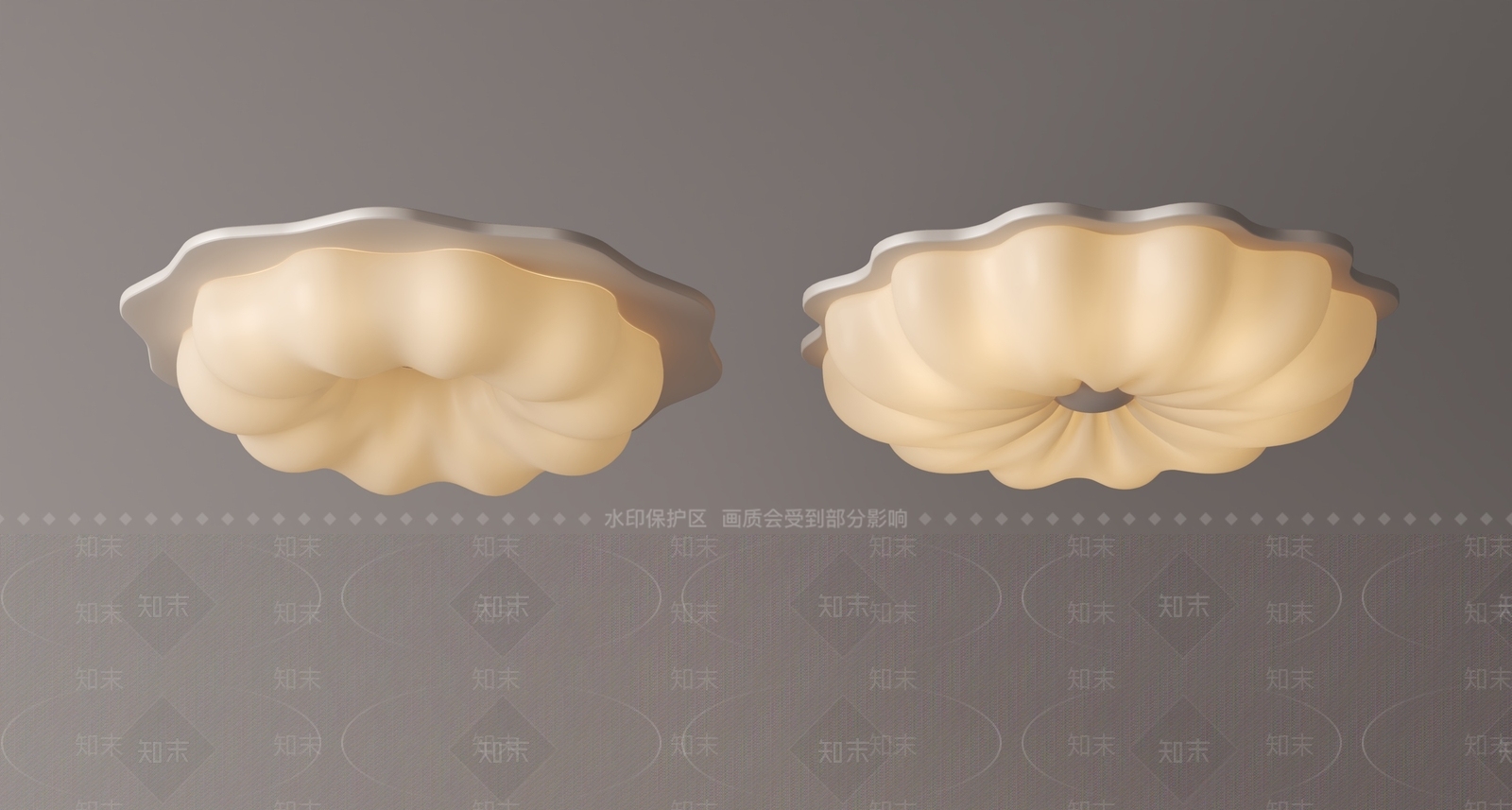现代奶油吸顶灯SU模型下载【ID:1188305798】