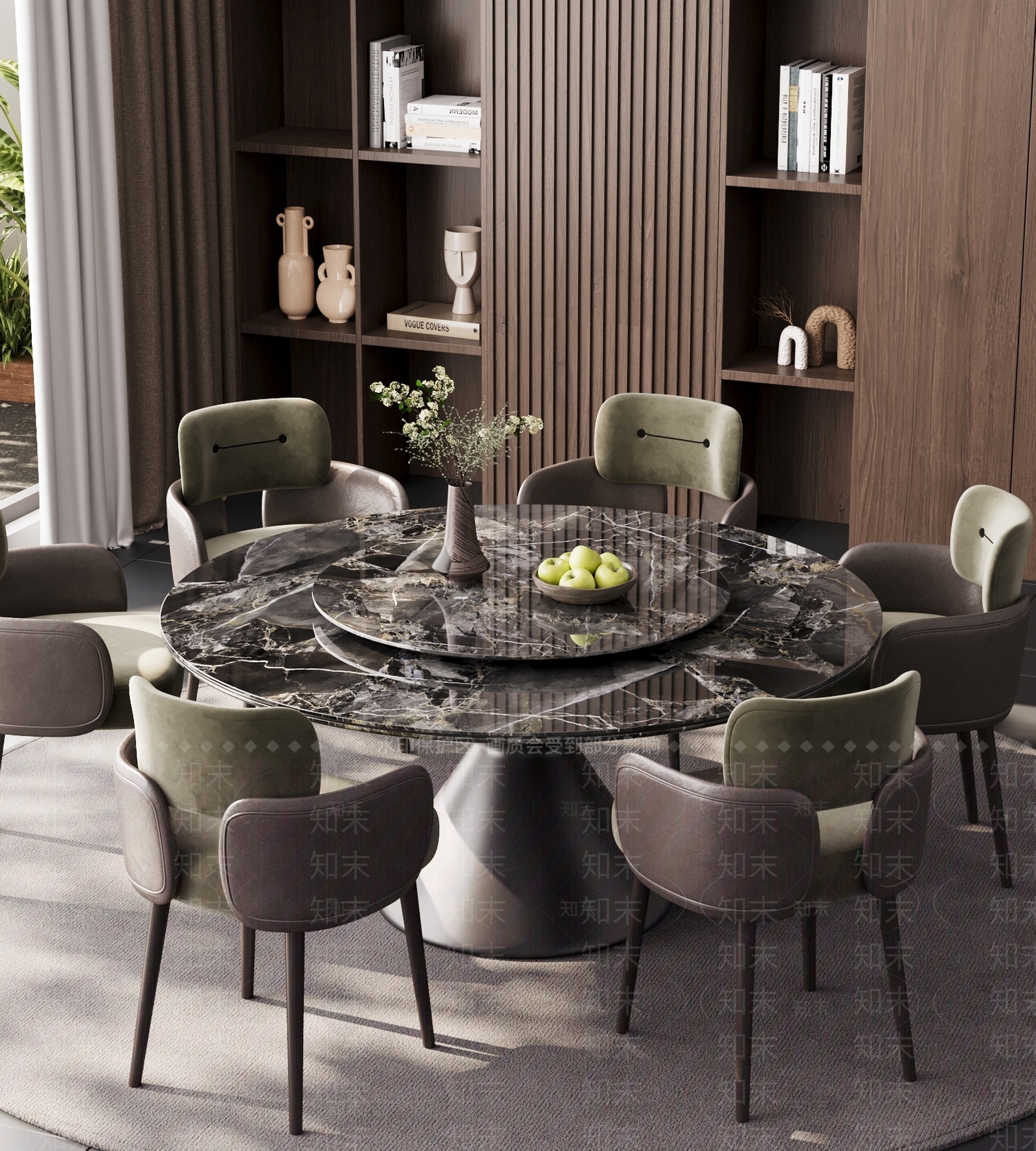 轻奢意式家居餐厅3D模型下载【ID:1188307934】