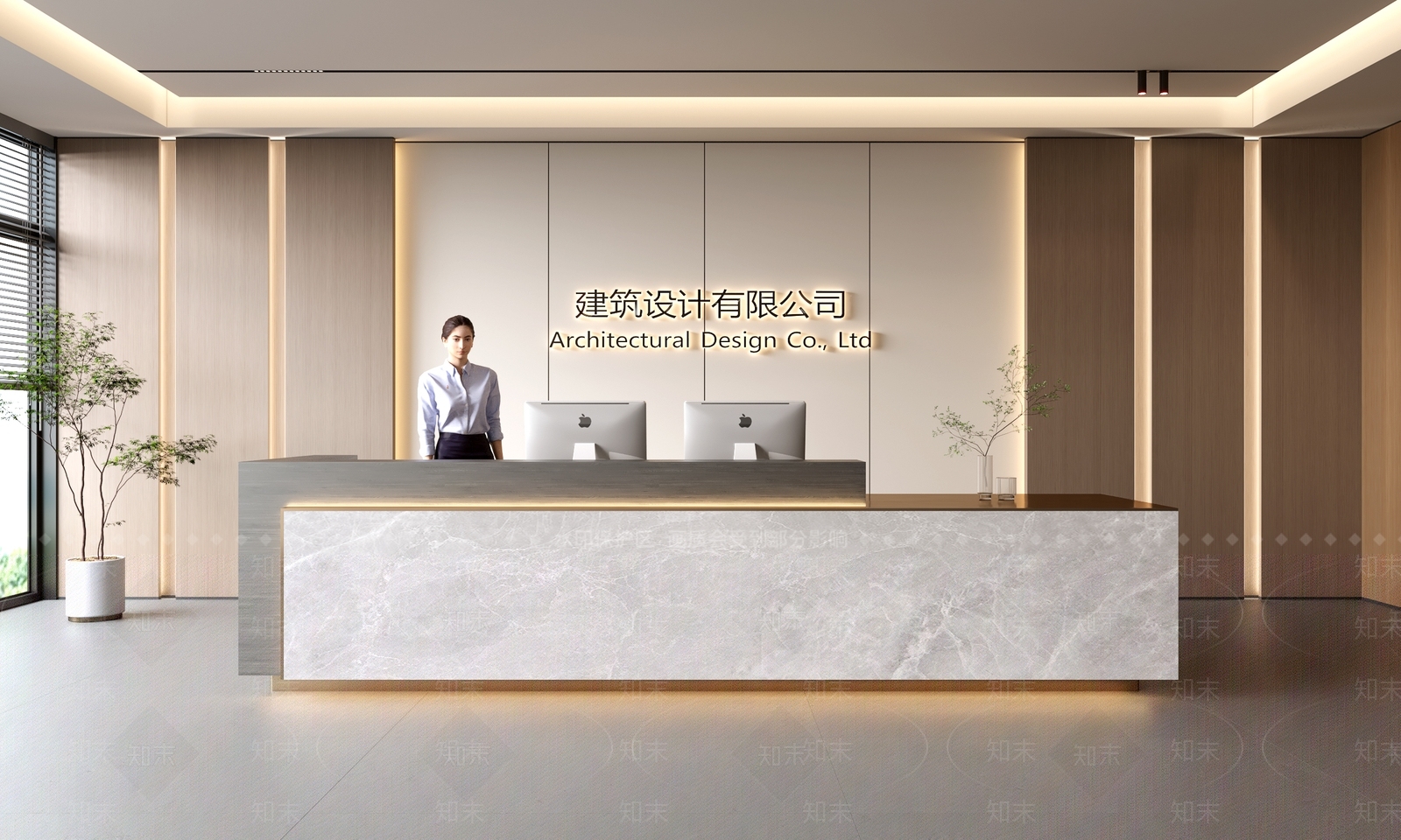 现代前台SU模型精品下载_SketchUp模型_知末网