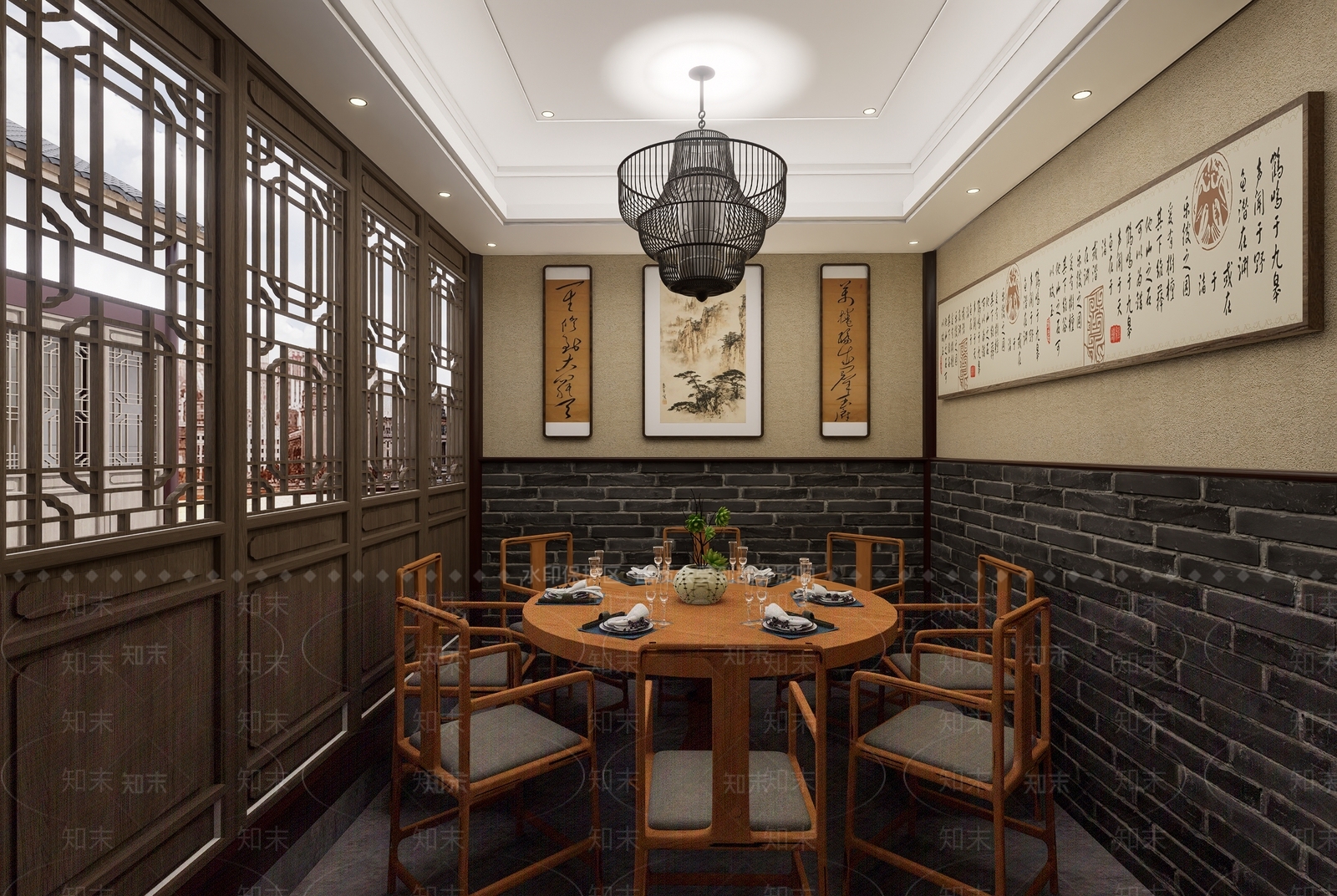 中式包厢SU模型下载【ID:1188595198】