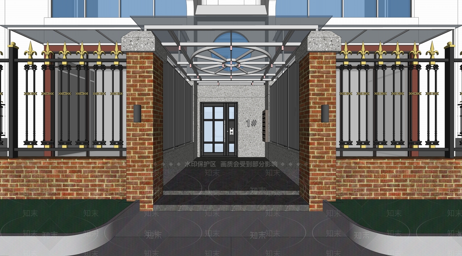 现代小区建筑SU模型下载【ID:1188309848】
