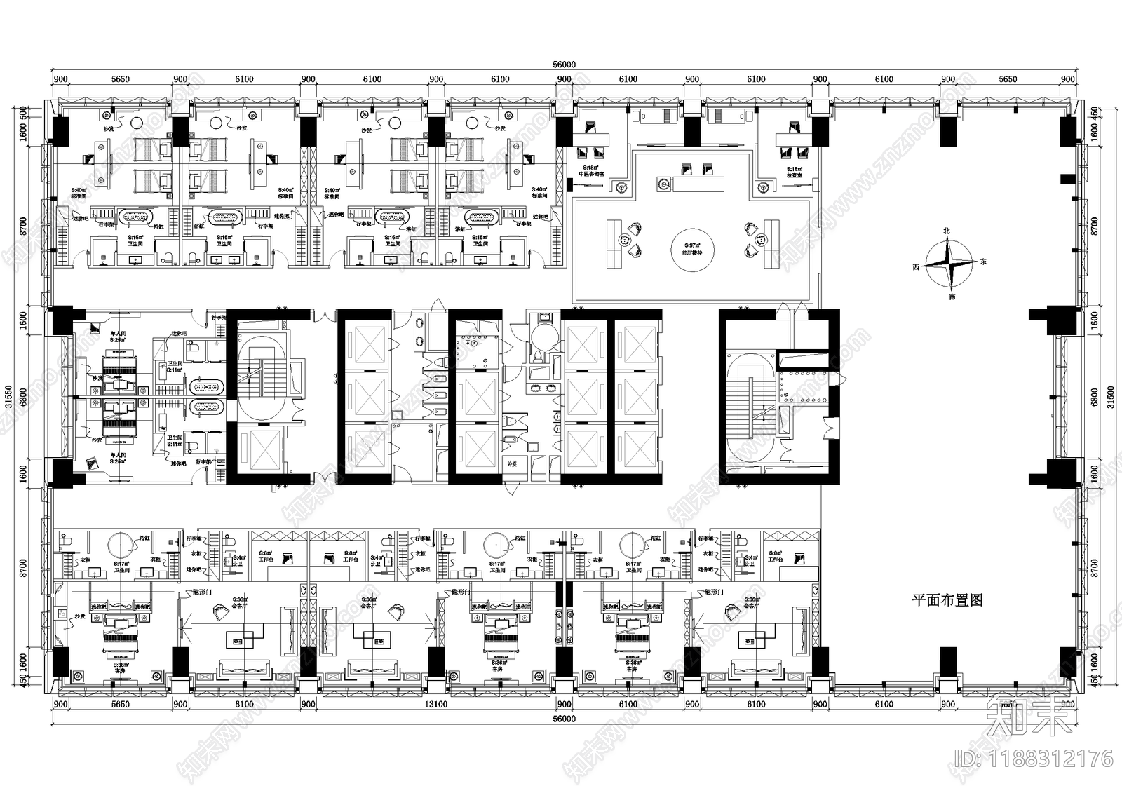 酒店客房施工图下载【ID:1188312176】