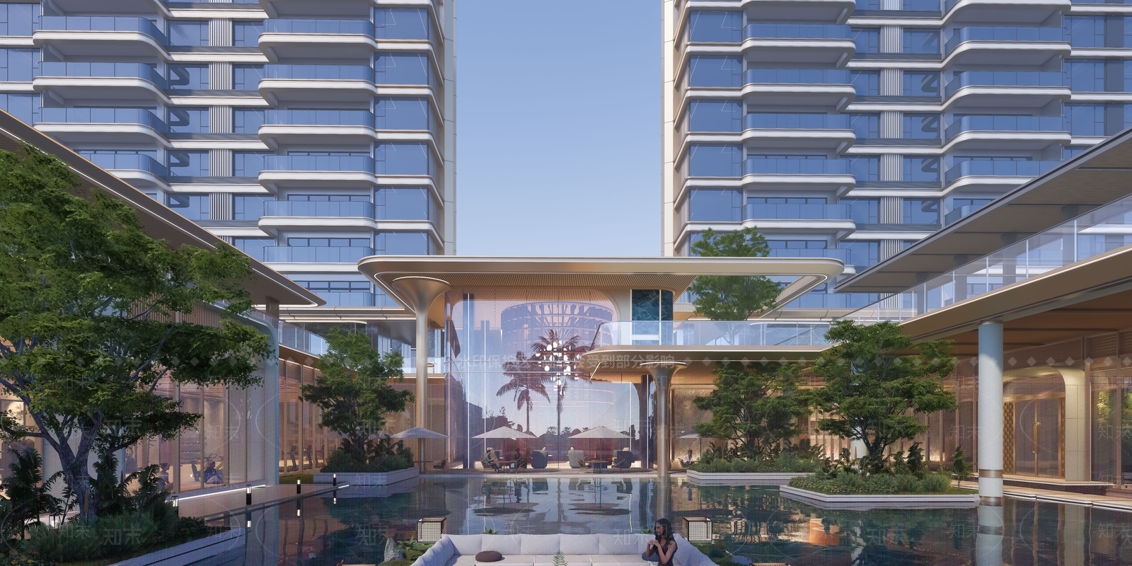 轻奢售楼处建筑SU模型下载【ID:1188312669】