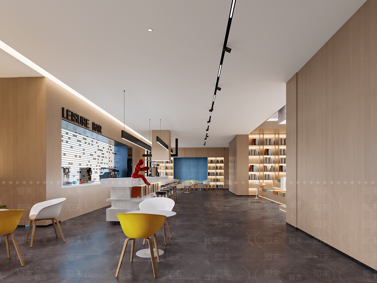 现代新中式书店3D模型下载【ID:1188314406】