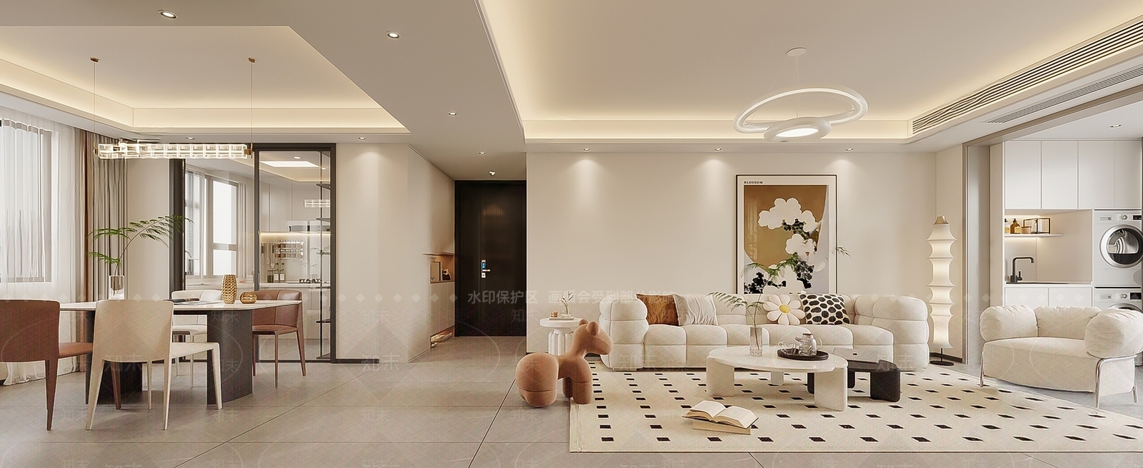 现代客餐厅SU模型下载【ID:1188314469】