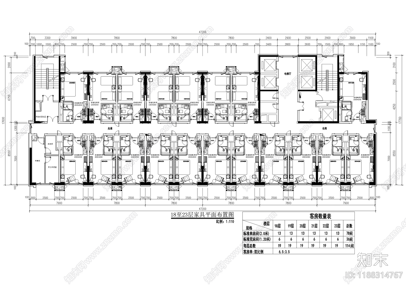 酒店客房施工图下载【ID:1188314767】