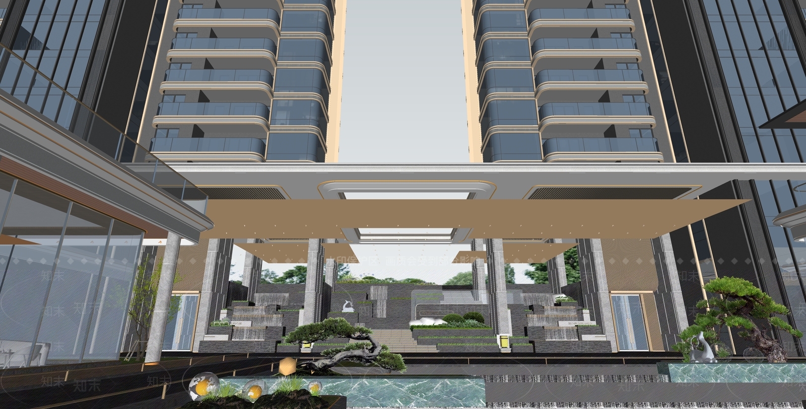 现代台阶景观SU模型下载【ID:1188315510】