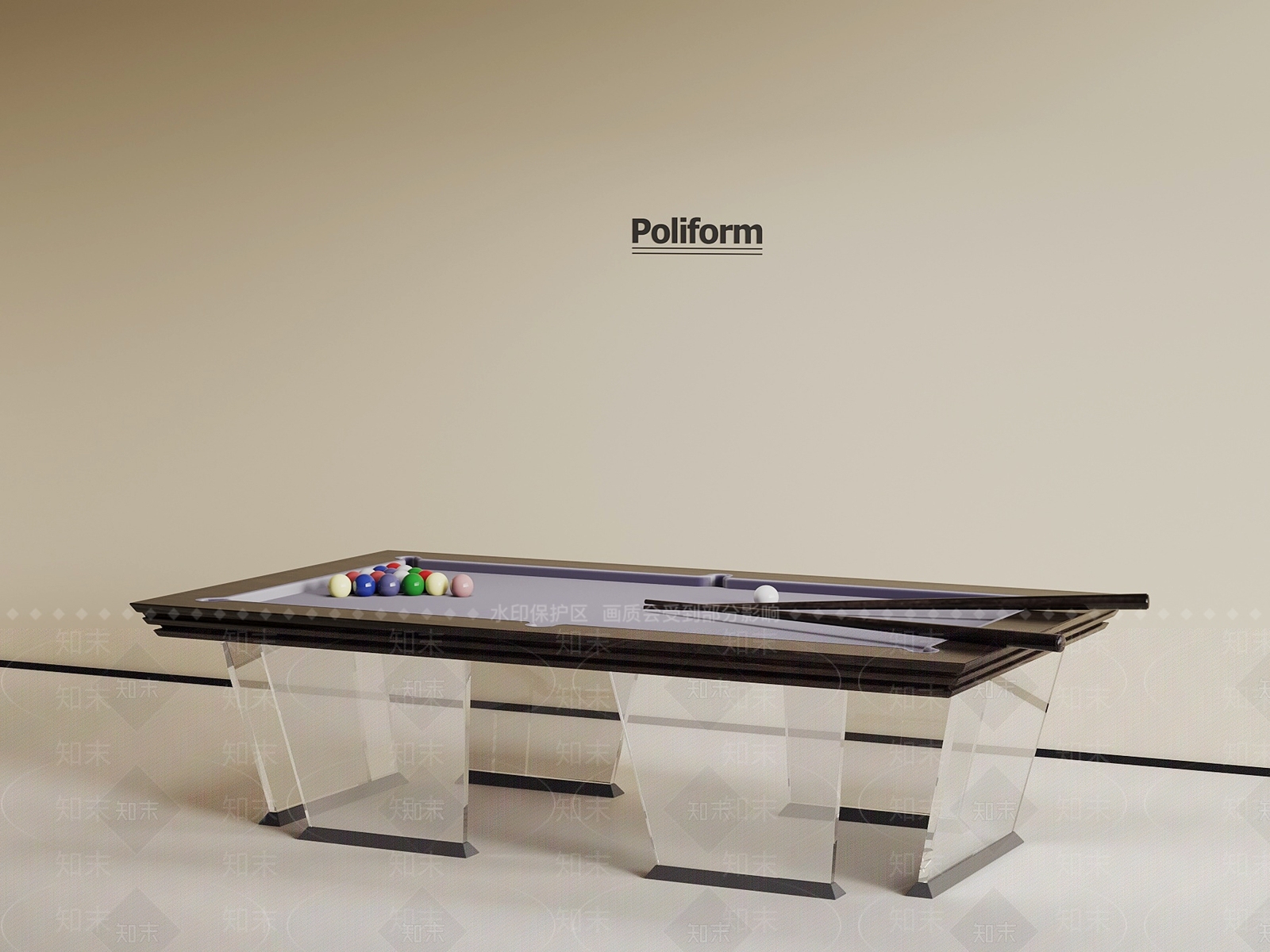 台球桌SU模型下载【ID:1188323387】