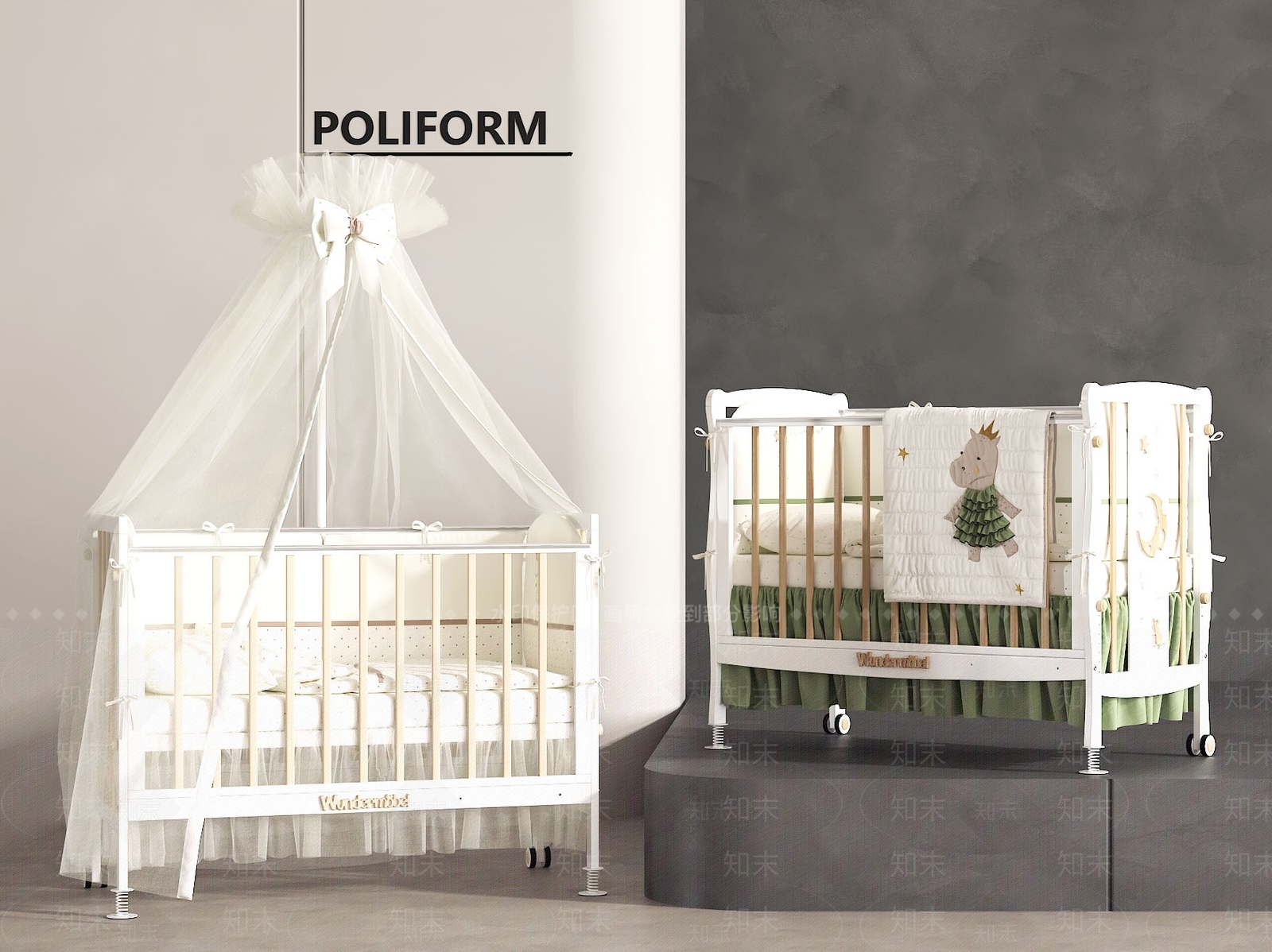 现代儿童床3D模型下载【ID:1188324040】