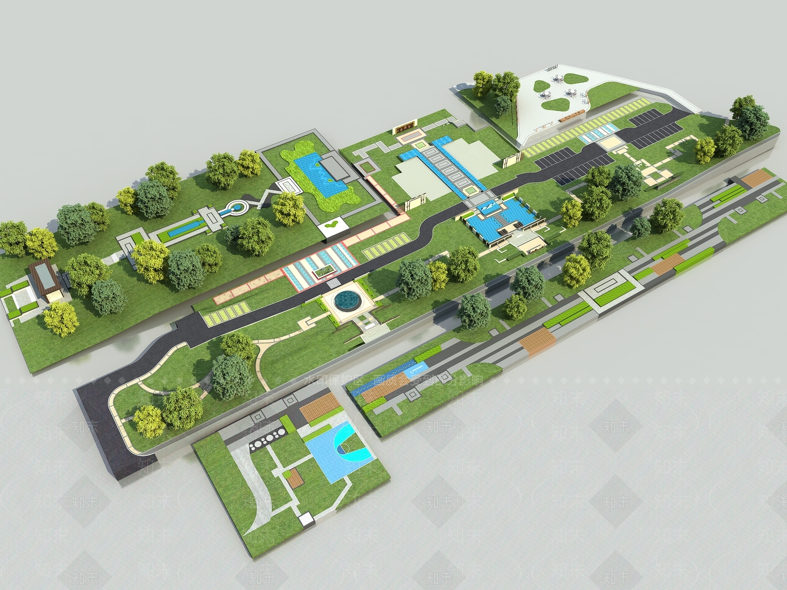 现代口袋公园SU模型下载【ID:1188326734】