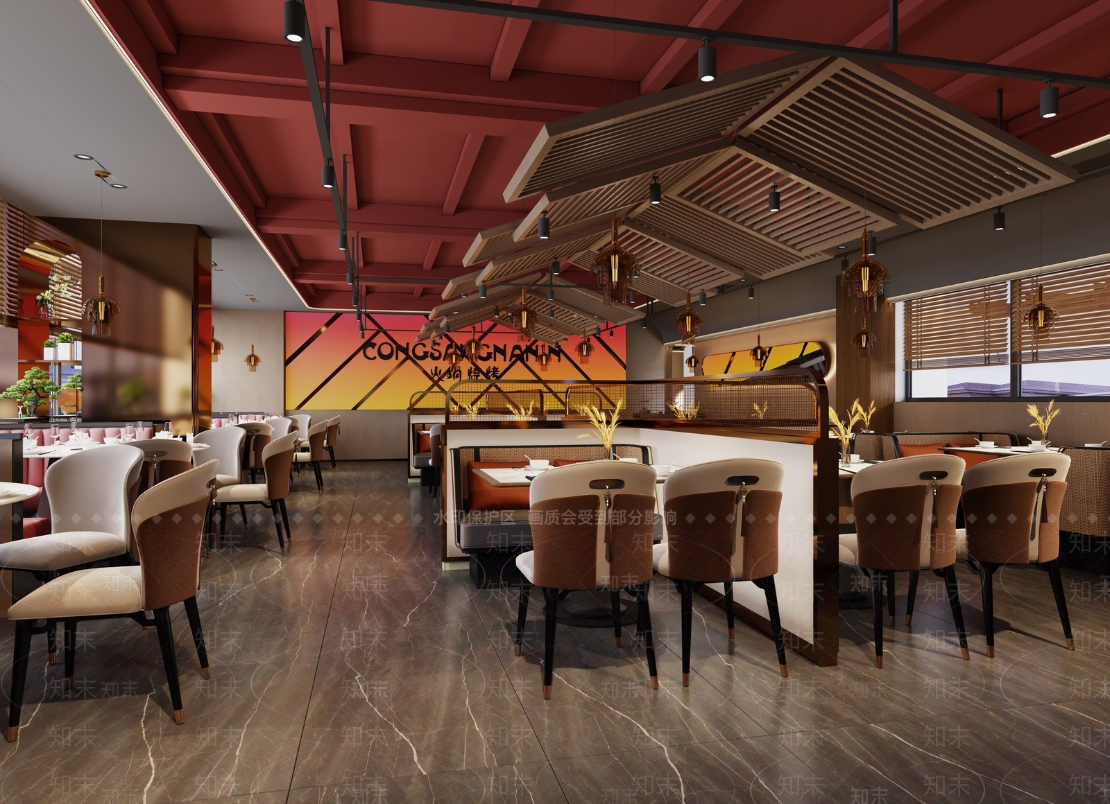 新中式现代中餐厅3D模型下载【ID:1188327360】