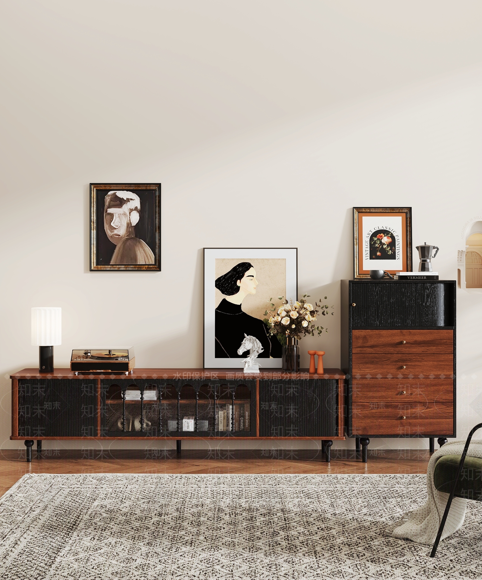 法式中古电视柜SU模型下载【ID:1188327067】