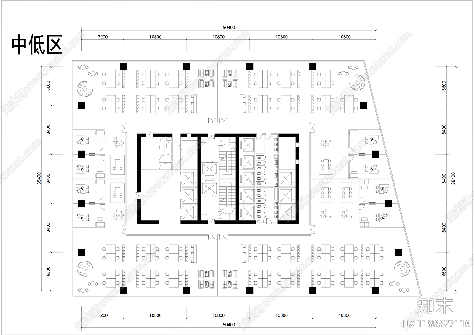 现代办公楼建筑cad施工图下载【ID:1188327116】